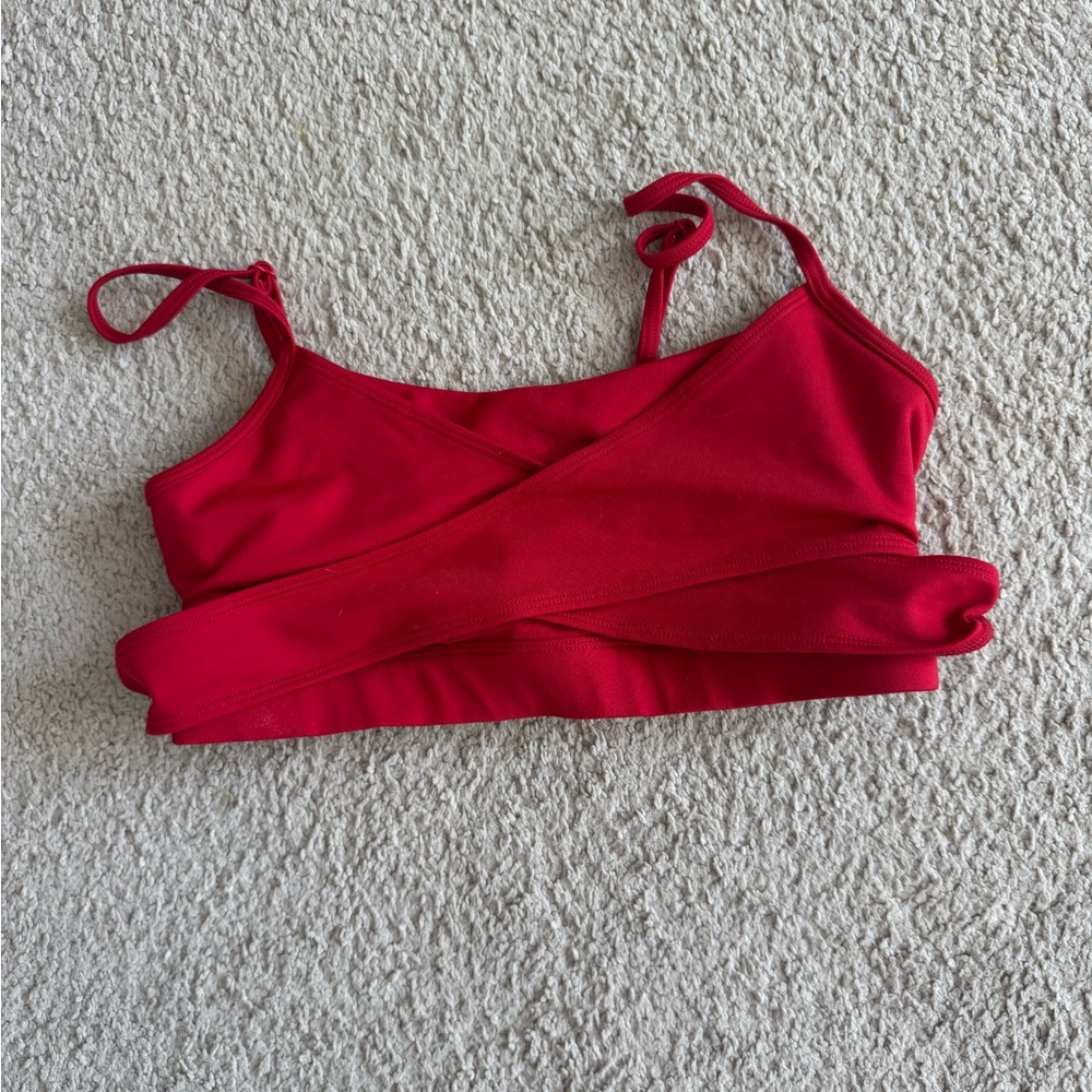 ALO Yoga Red Strappy Wrap Sports Bra - Picture 2 of 3